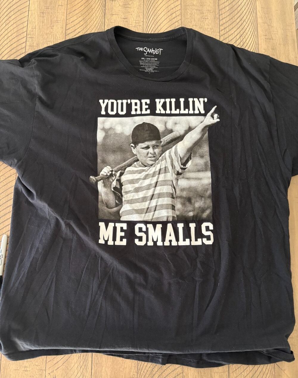 The Sandlot Movie T-Shirt Men's 2XL Black You're Killin Me Smalls Graphic Tee